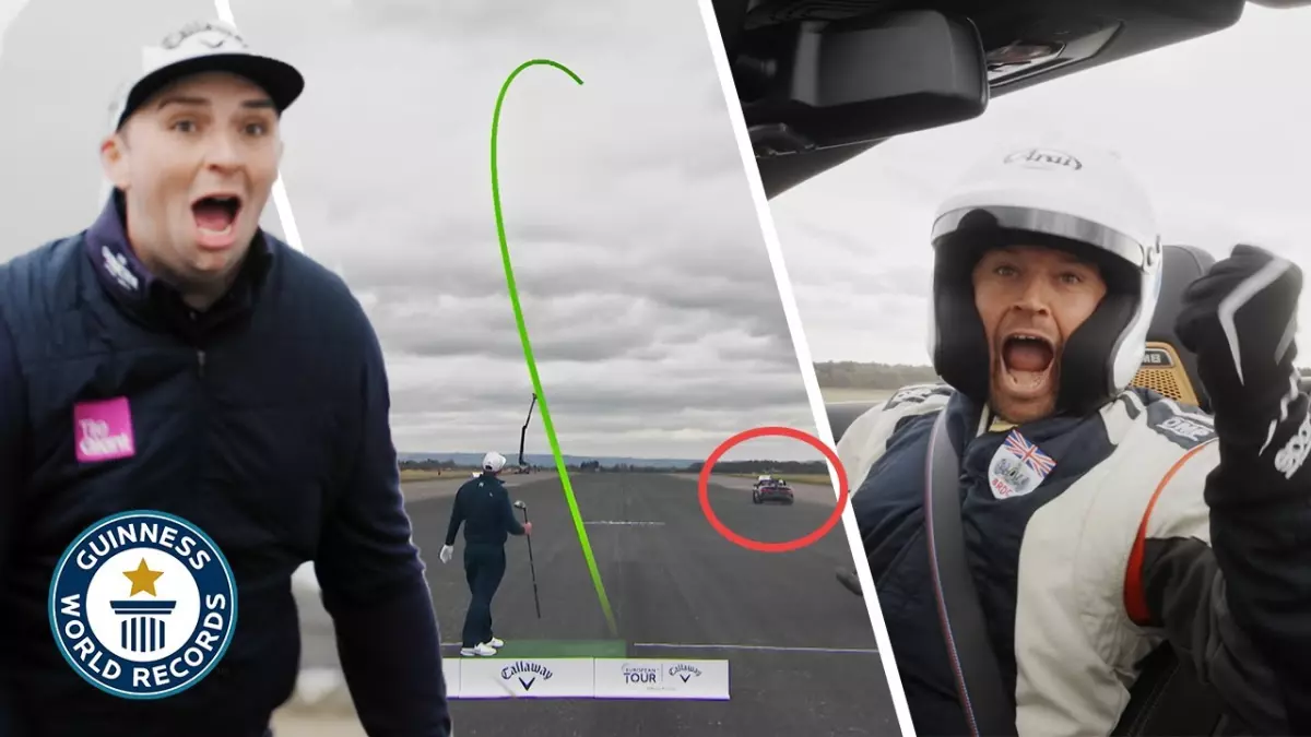 Incroyable exploit : un record du monde Guinness avec un coup de golf dans une voiture en mouvement