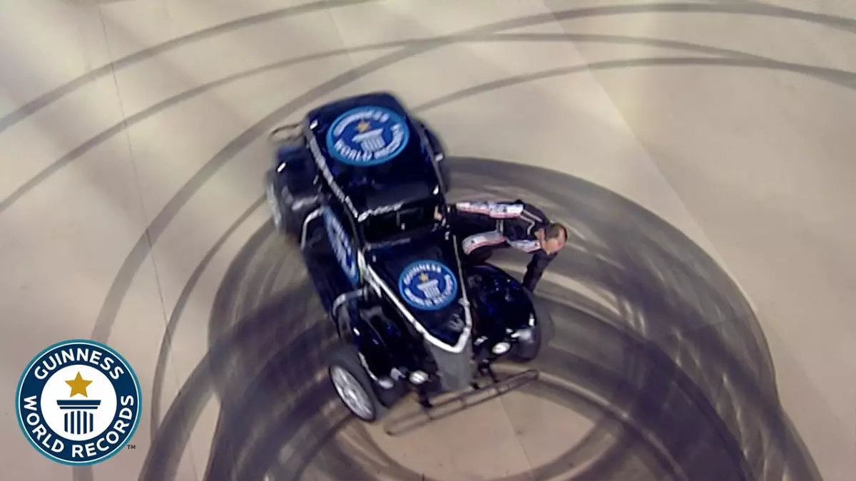 Record du monde Guinness : Le changement de roue le plus rapide sur une voiture en rotation